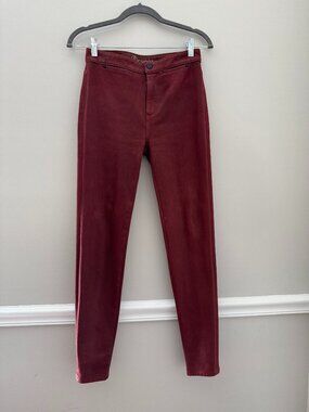 Cynetic Burgundy Coated Skinny Pants Size 26